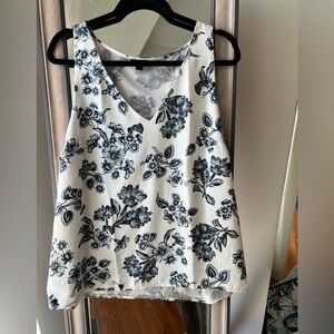 Ann Taylor Mixed Media Floral Print Sleeveless Top XL